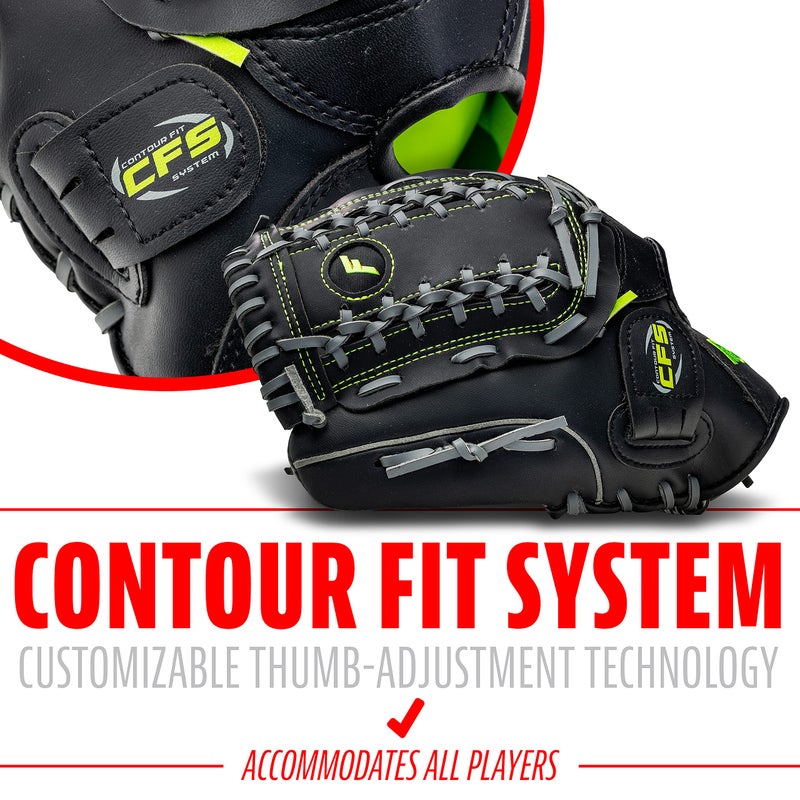 Franklin Sports Baseball and Softball Glove - Field Master Midnight - Baseball and Softball Mitt - Adult and Youth Glove - Left Hand Throw - 12", Black - Image 3